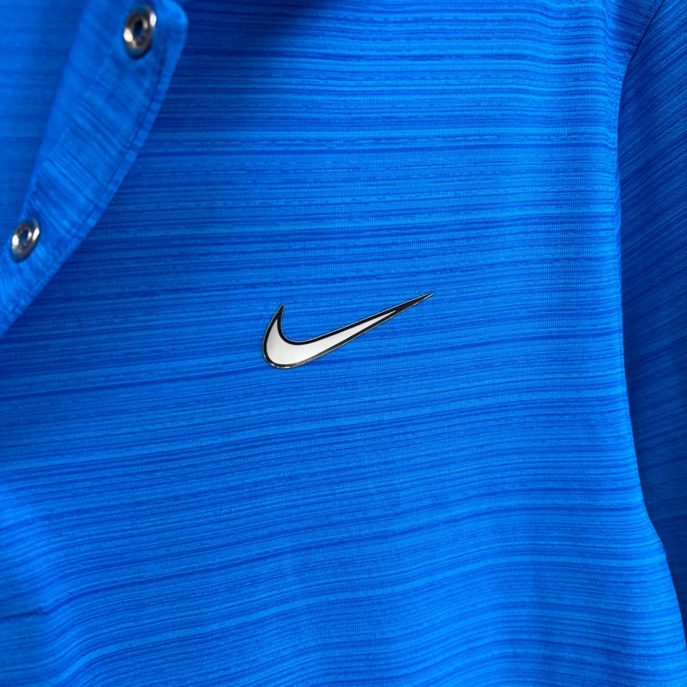 Nike Tiger Woods Collection Dri FIT Golf Polo Shirt Men's Small Blue - Picture 2 of 7